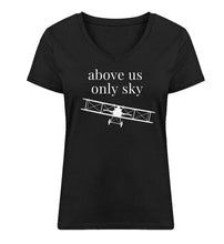 Lade das Bild in den Galerie-Viewer, above us only sky - Pilotinnen V-Neck Shirt Bio

