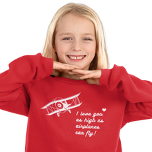 Lade das Bild in den Galerie-Viewer, I love you as high as airplanes can fly! - Flight Kids Pullover Bio
