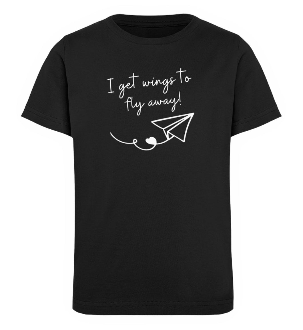 I get wings to fly away! - Flight Kids T-Shirt Bio
