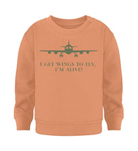 Lade das Bild in den Galerie-Viewer, I get wings to fly. I´m alive! - Baby Pullover
