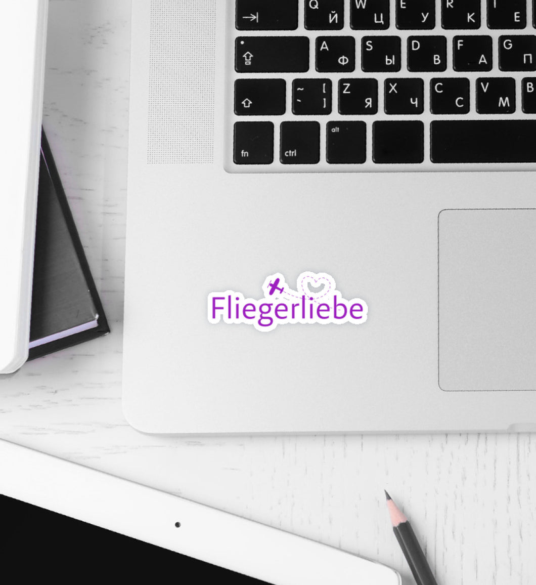 Fliegerliebe (violett) - Sticker